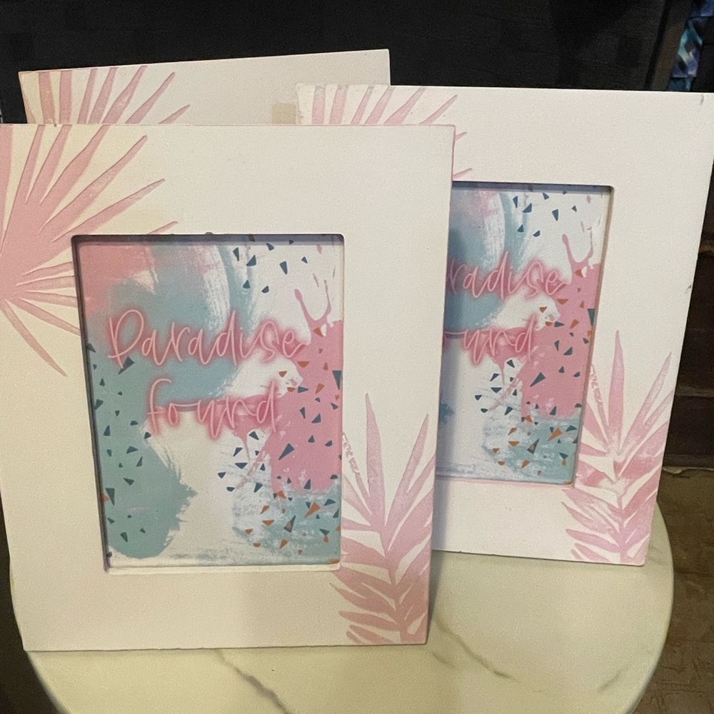 3 Pcs matching Beach Theme Picture Frame Mediterranean Photo Frames pink!